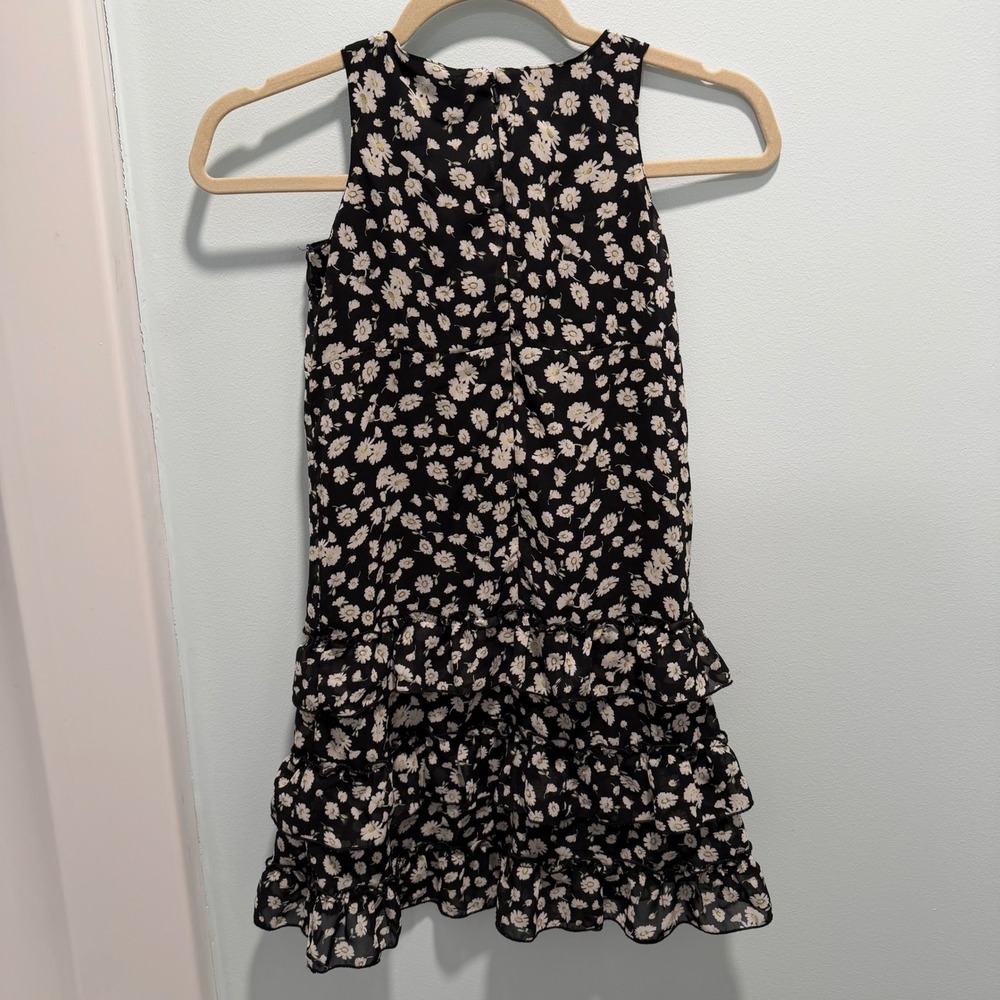 The Childrens Place Daisy Floral Dress Black Size 8 Ruffle Tiered Casual Party - Picture 3 of 3